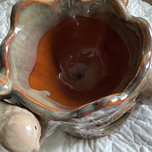 VINTAGE POTTERY TREE TRUNK & BIRDS PLANTER - Picture 11 of 15